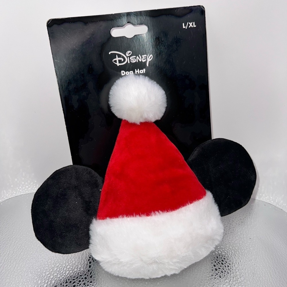 Disney Mickey Mouse Dog Hat‎ Santa Costume Pet Holiday Accessory L XL